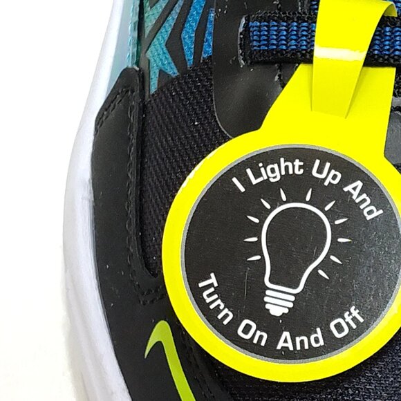 Athletic Works Light-Up Sneaker Boy 4 Bungee Laces Hook Loop Strap On/Off Switch - Picture 11 of 14